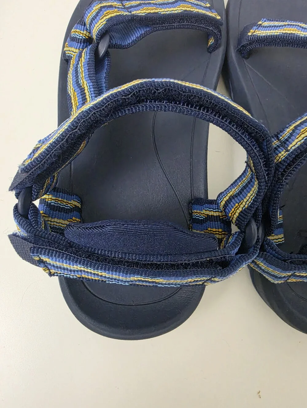 Teva Kids Navy Blue Strappy Sandals with Yellow & Light Blue Accents