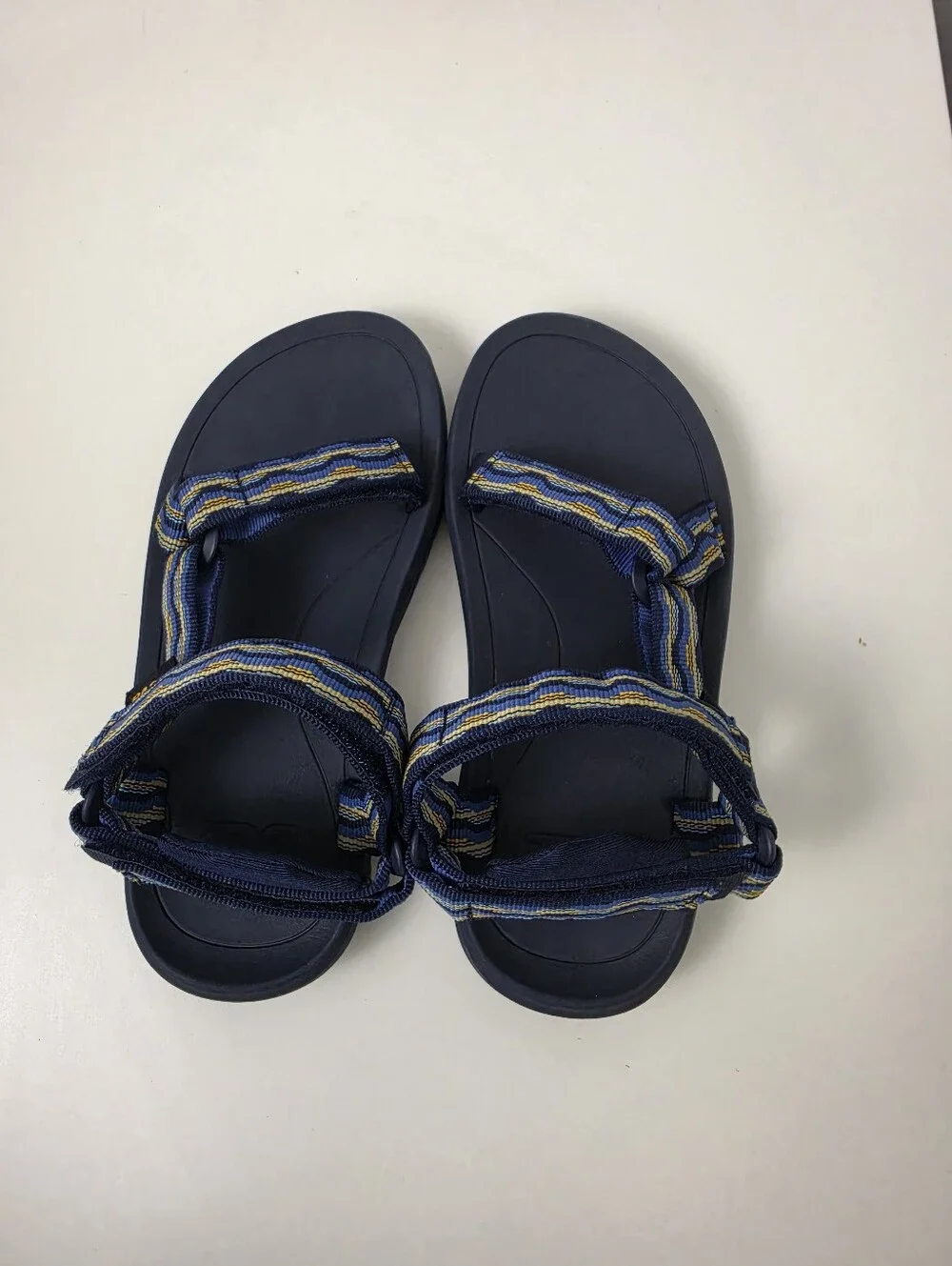 Teva Kids Navy Blue Strappy Sandals with Yellow & Light Blue Accents