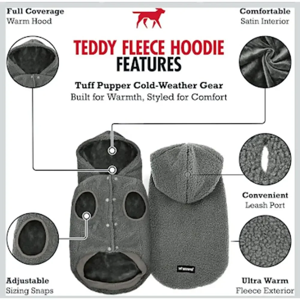 2XL Teddy Fleece Dog Hoodie Gray Warm Winter Pet Coat Jacket XXL New