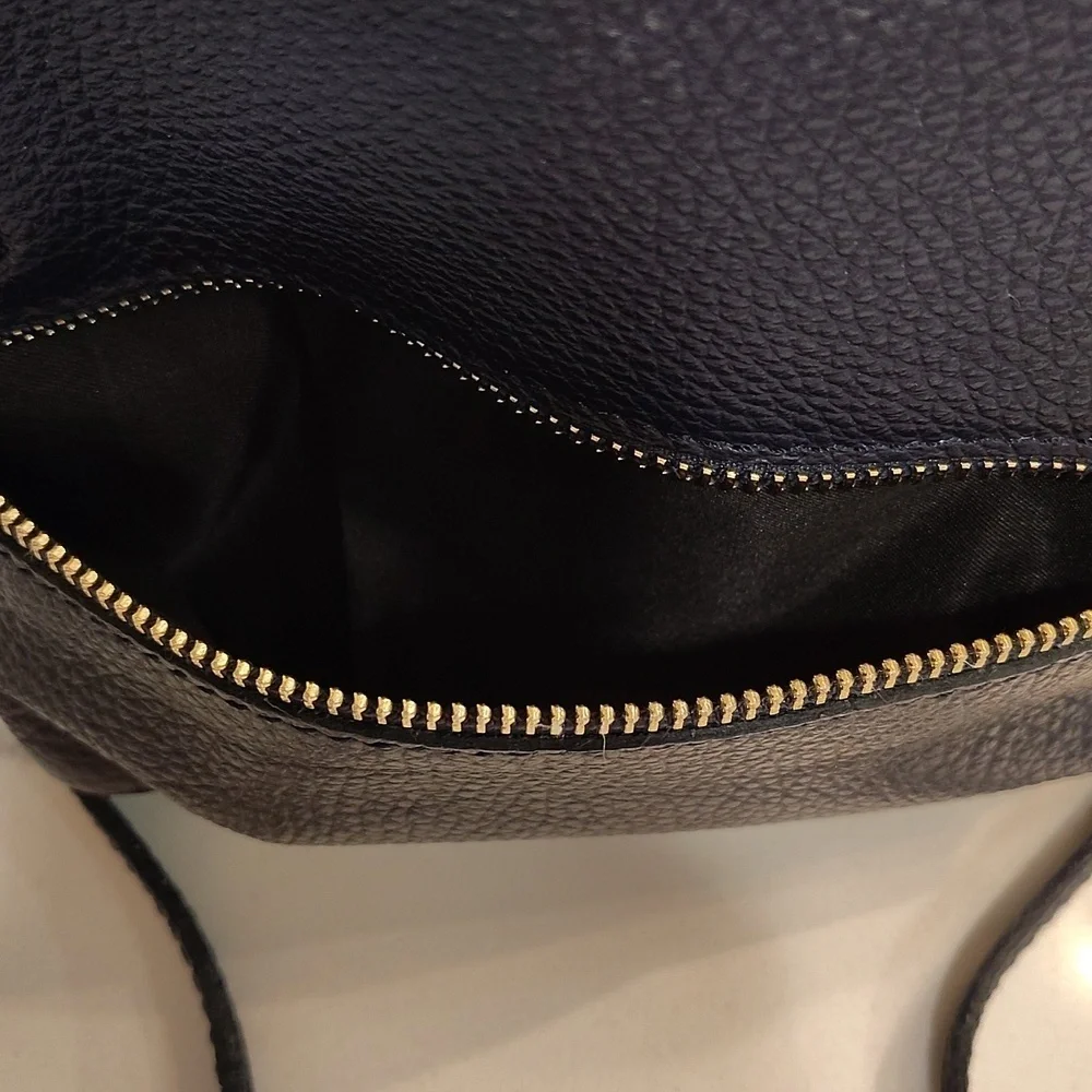Vera Pelle Convertible Backpack Purse Bag Navy With removable Straps Italy Made