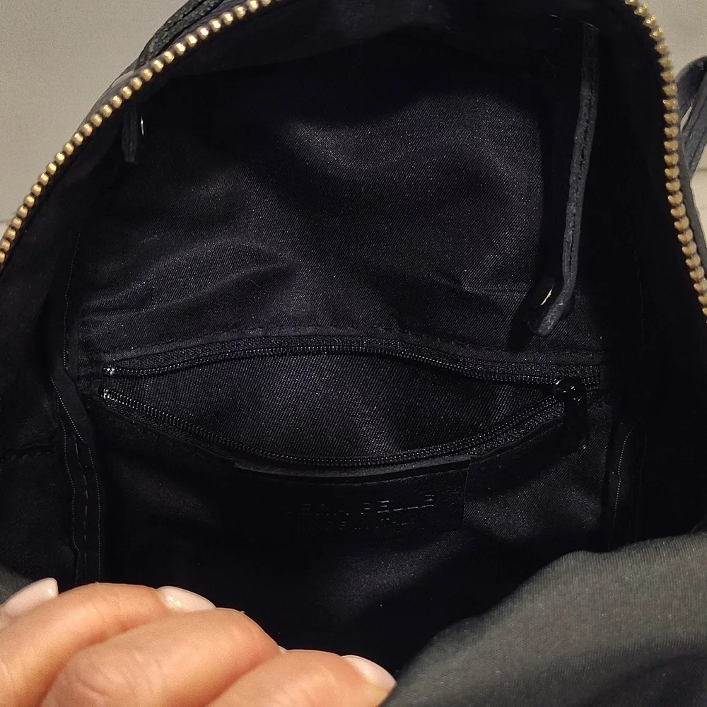 Vera Pelle Convertible Backpack Purse Bag Navy With removable Straps Italy Made