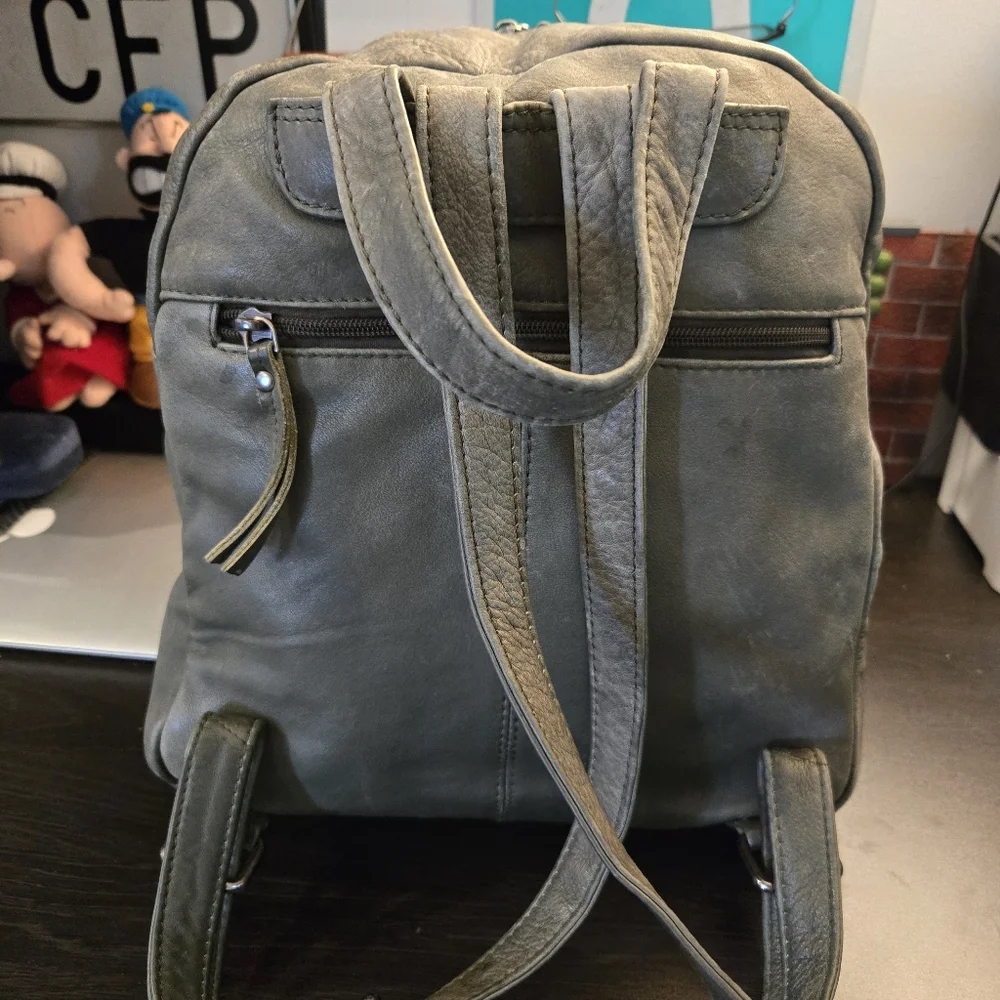 Latico Baxter Leather Backpack Olive Green