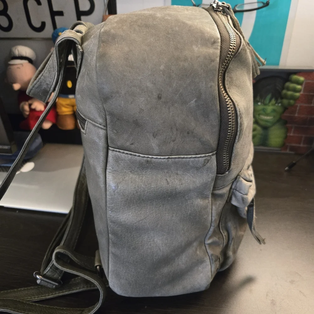 Latico Baxter Leather Backpack Olive Green
