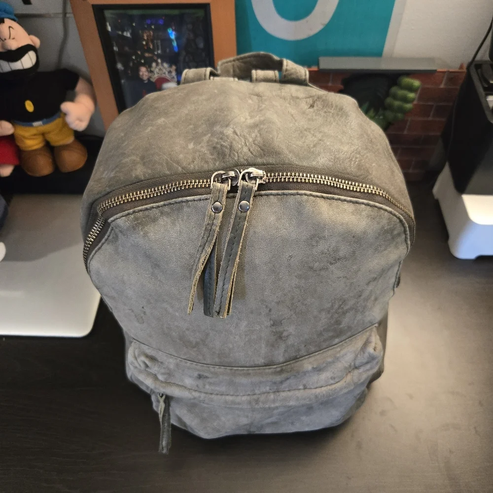 Latico Baxter Leather Backpack Olive Green