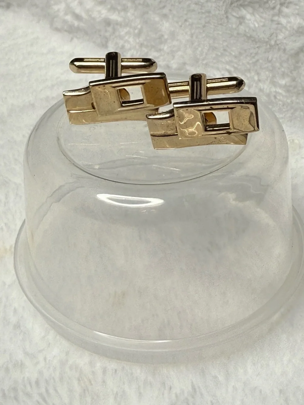 Gold Rectangular Cutout Cuff Links - Men's Accessories