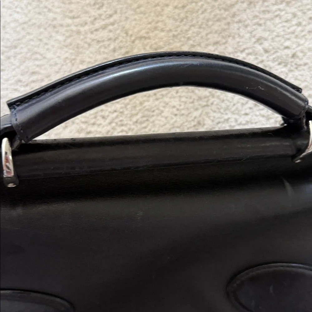 Coach Men's Black Leather Briefcase Messenger Bag