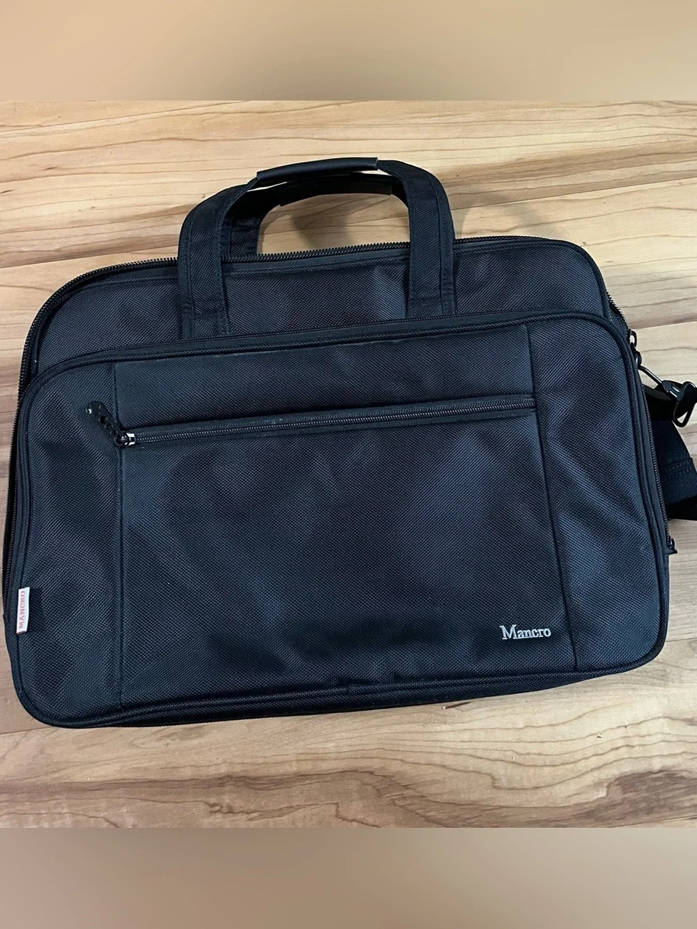Mancro Black Laptop Briefcase Messenger Bag Multi Compartment