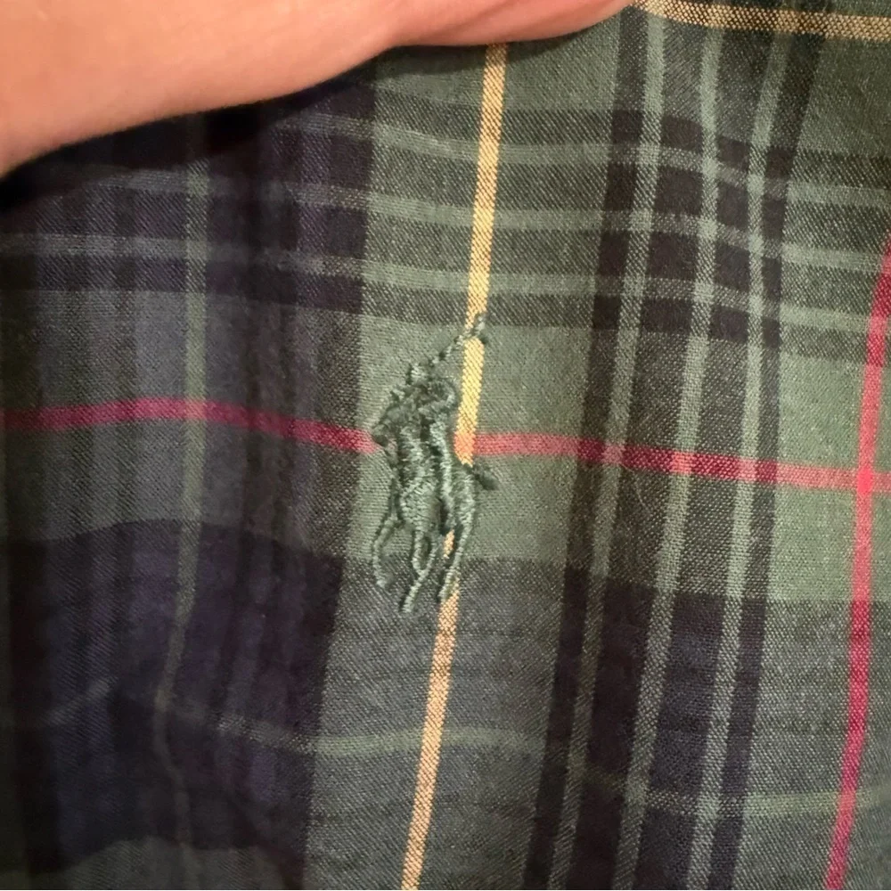 Ralph Lauren boys Plaid dress Shirt - Green and Blue cotton size‎ medium 12-14