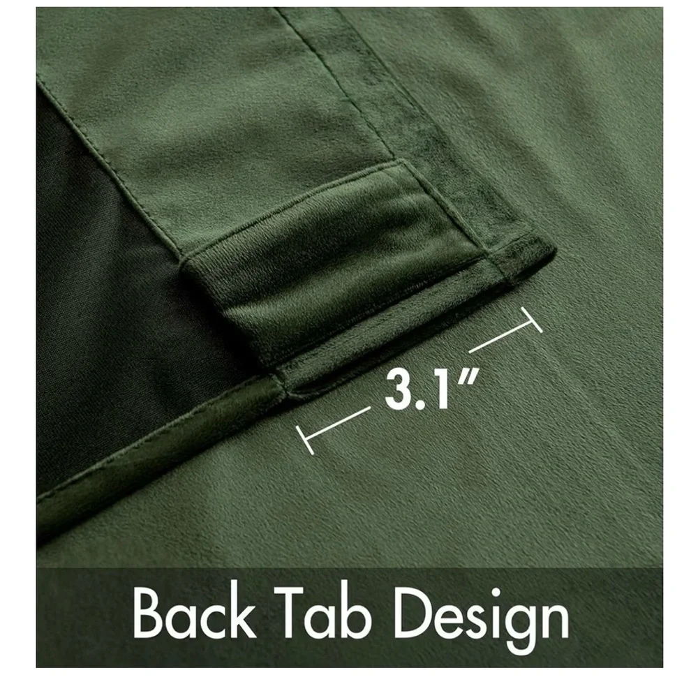 Deep Green Velvet Curtains - 52” W x 84” L