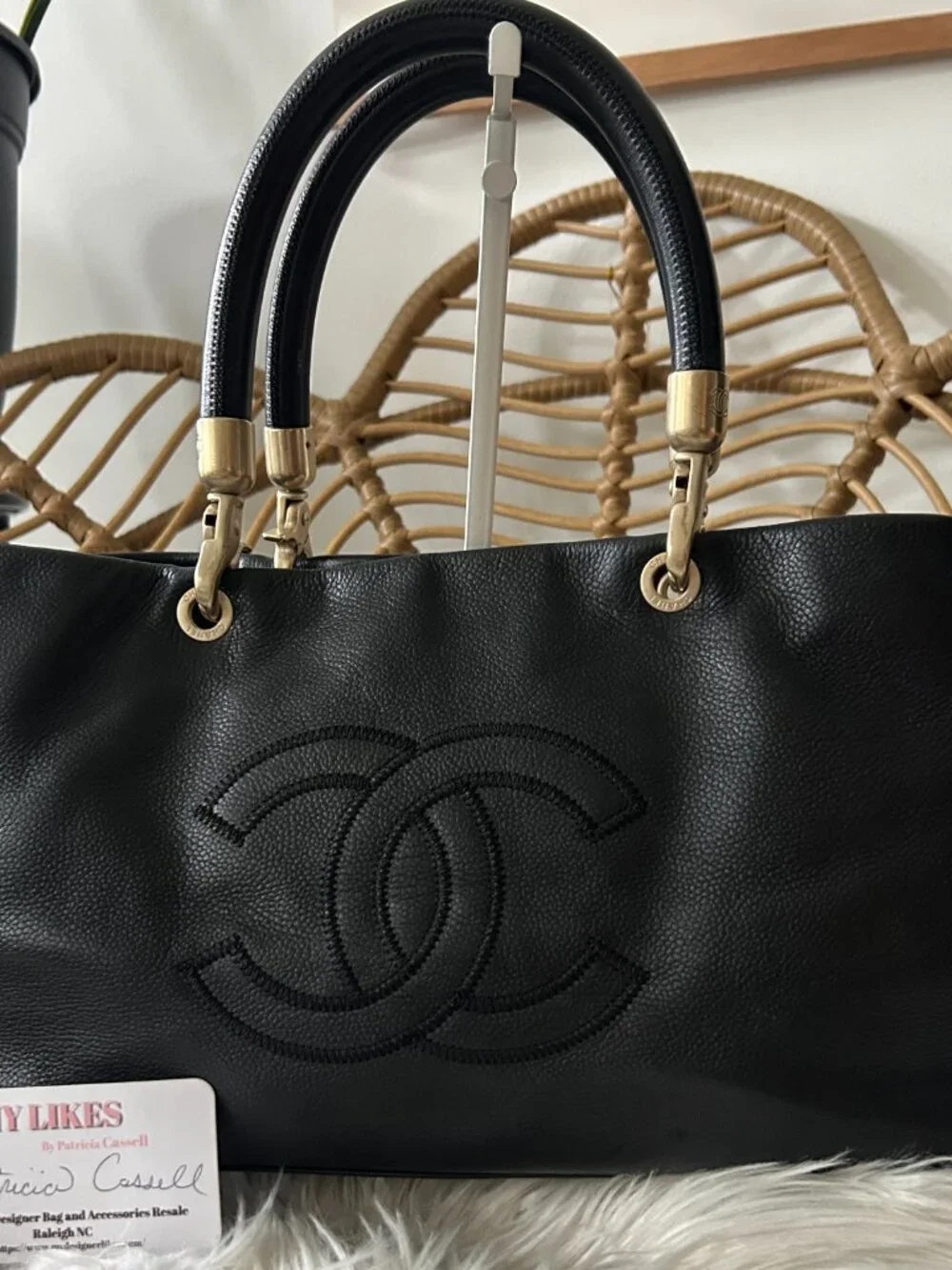 CHANEL Timeless Tote Shoulder in Black Caviar with dust bag