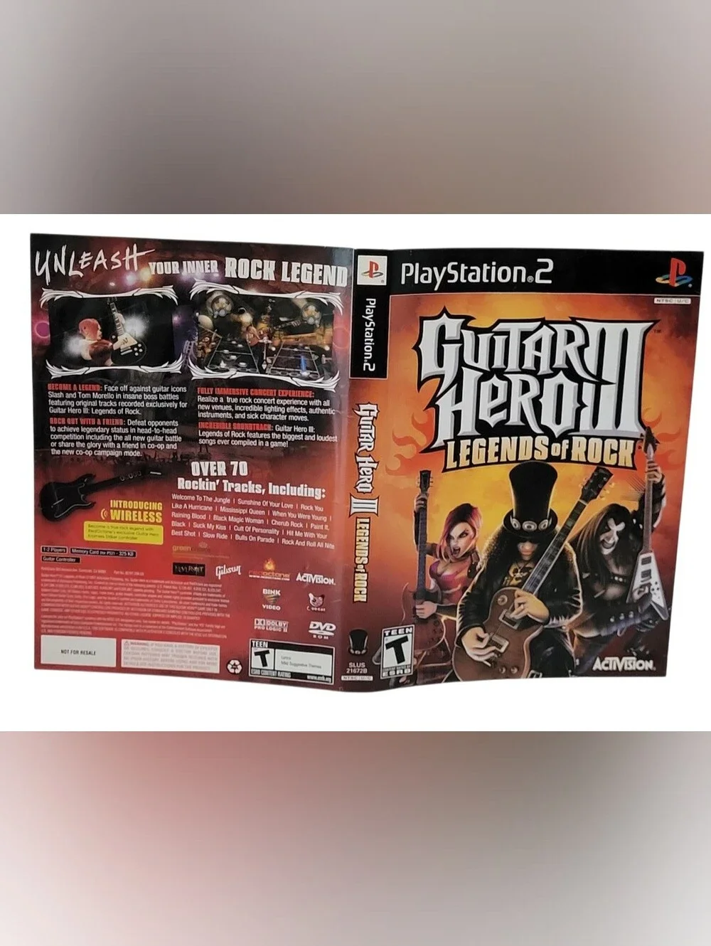 ARTWORK ONLY PlayStation 2 Guitar Hero III 3 Legends of Rock (NO GAME / NO CASE)