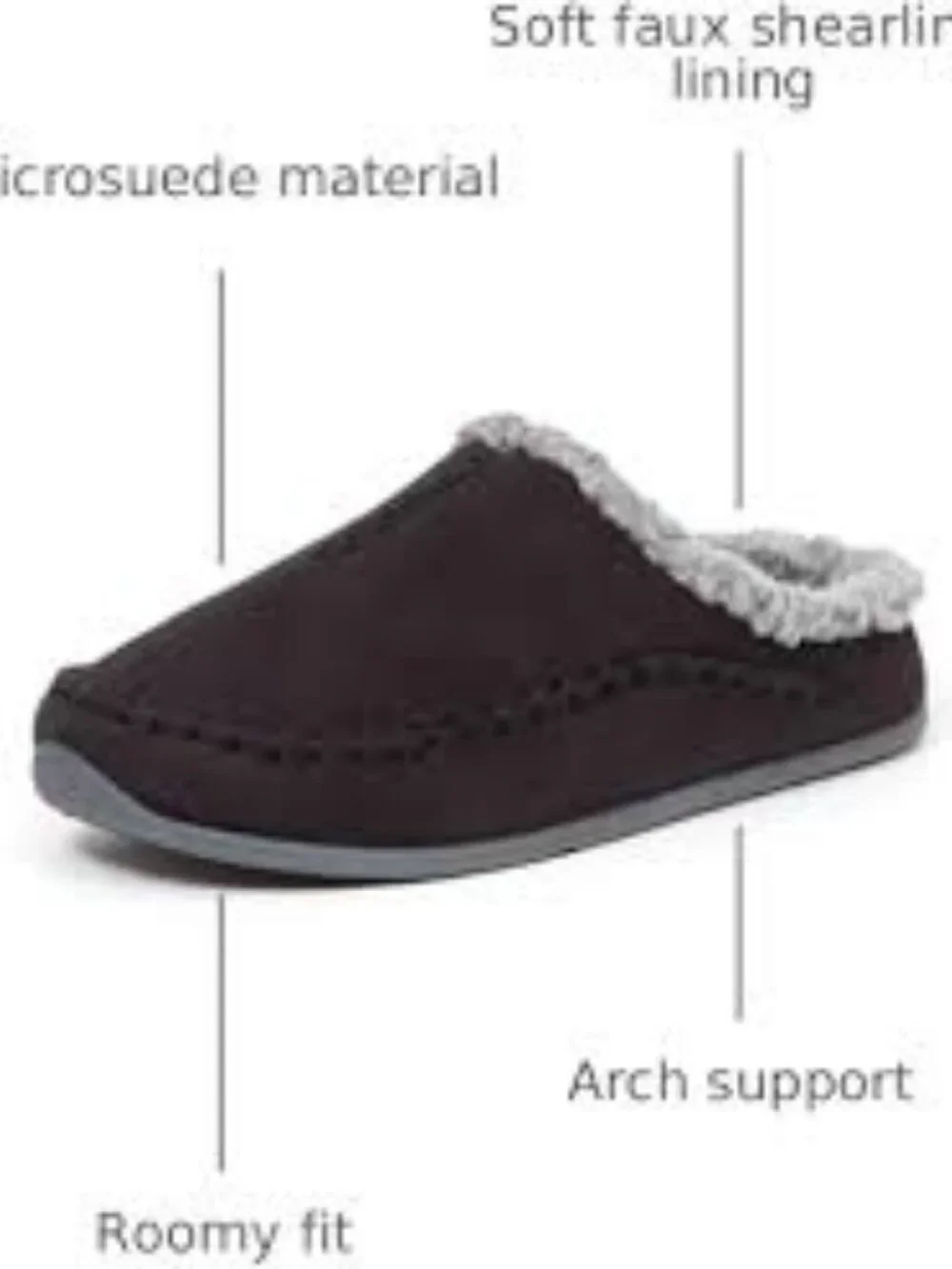 Kids Cozy Faux-Shearling Lined Slip-On Slippers - Gray