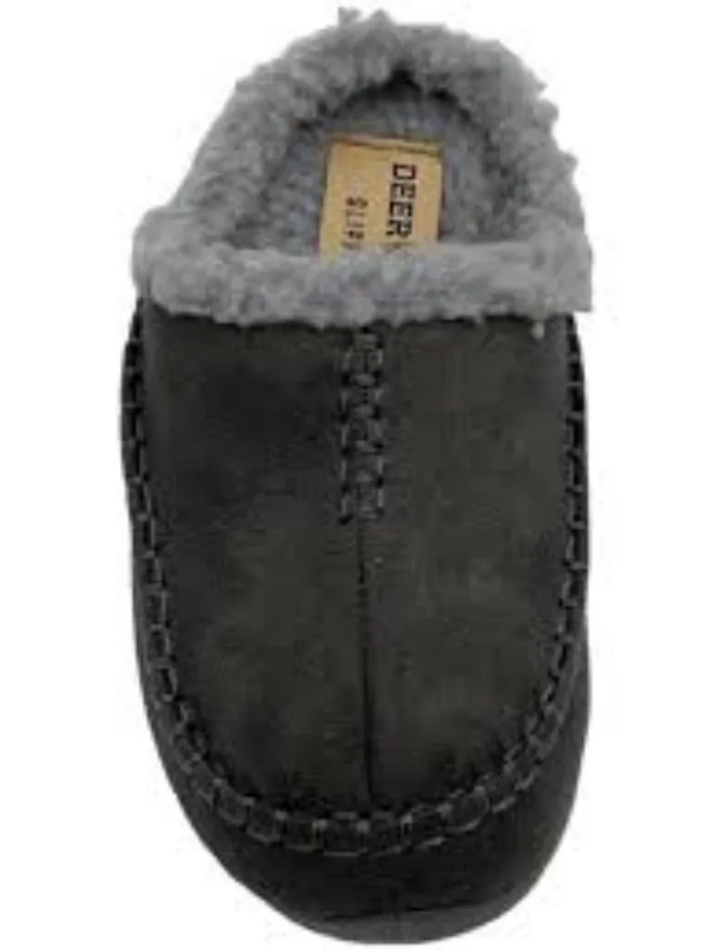 Kids Cozy Faux-Shearling Lined Slip-On Slippers - Gray