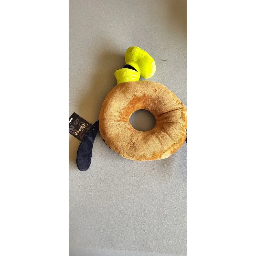 Disney Goofy Donut Plush Dog Toy Chewy Exclusive Brown White Green Squeaky New
