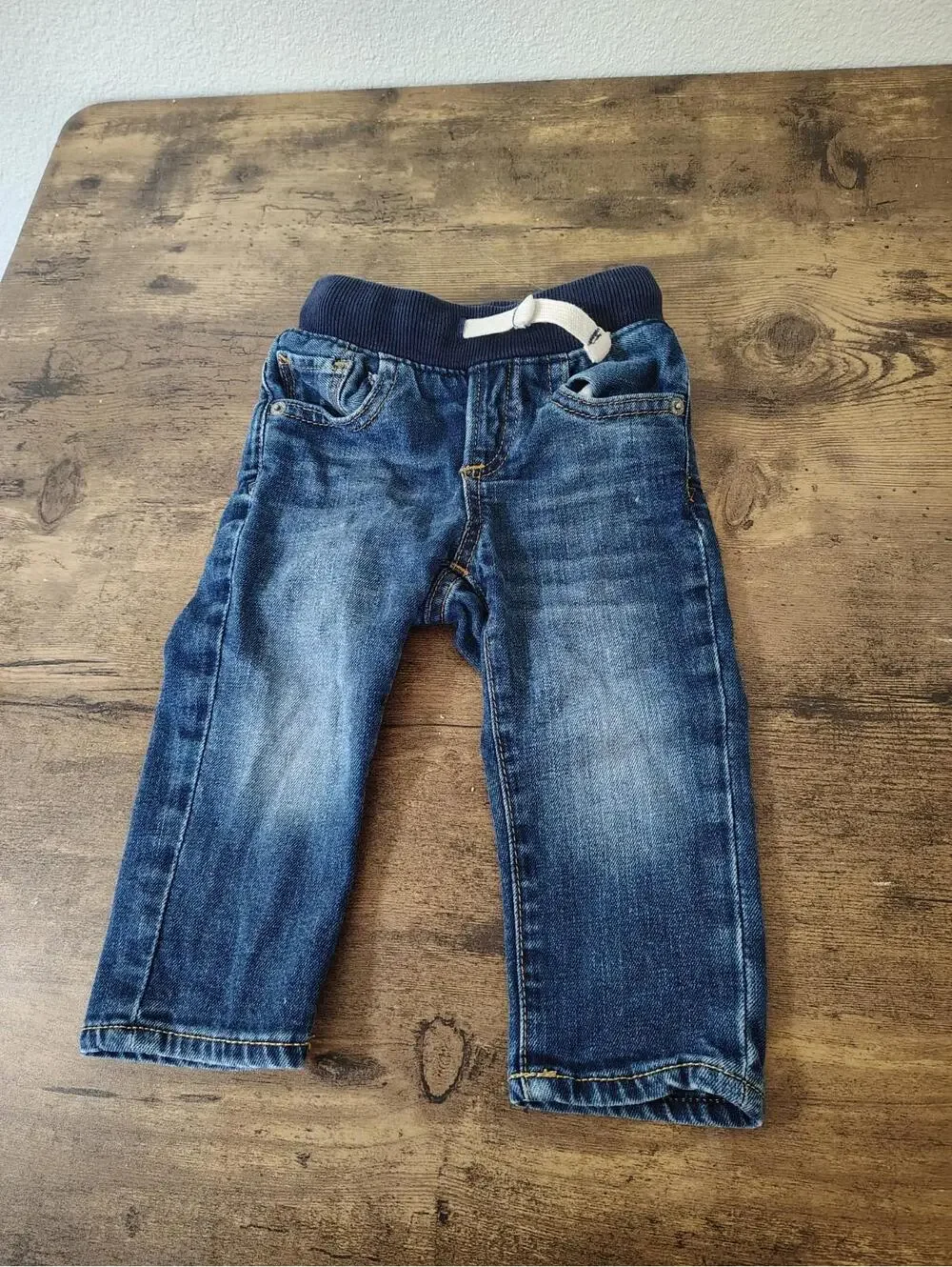 Unisex Jeans Denim Slim String  todler Baby Gap 12-18 mo Medium Wash Navy