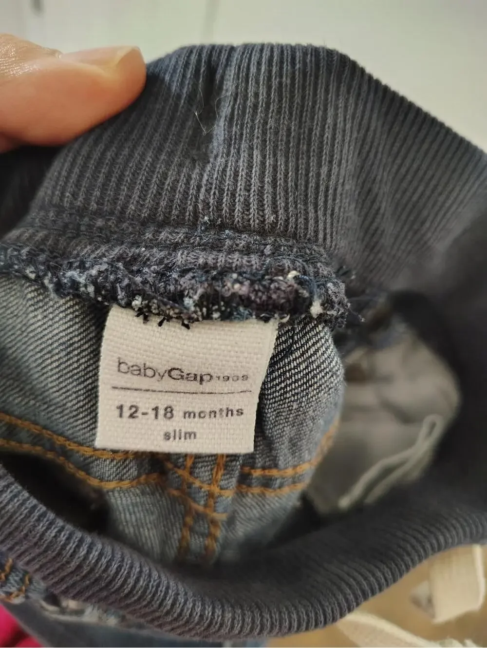 Unisex Jeans Denim Slim String  todler Baby Gap 12-18 mo Medium Wash Navy