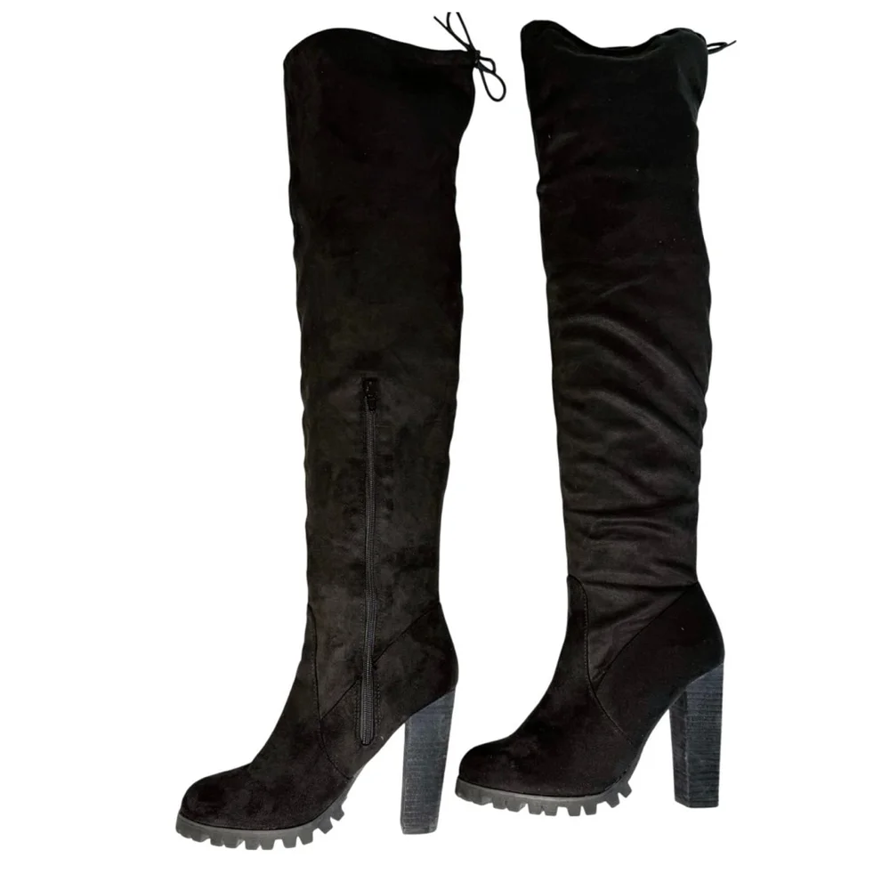 Women's Charlotte Russe Black Over the Knee Boots Size 9