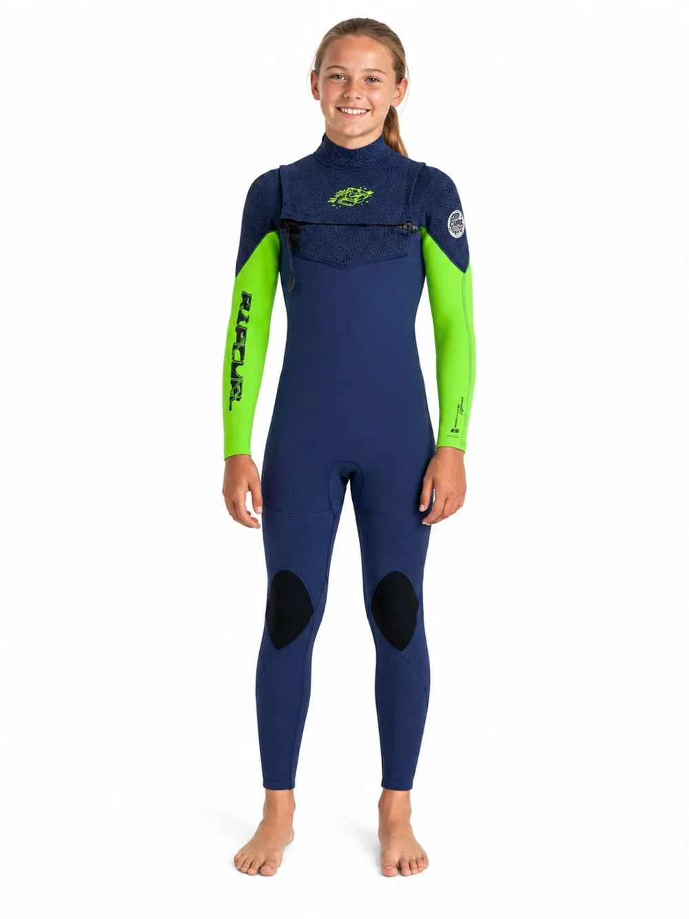 Rip Curl Dawn Patrol Youth 16 4/3 Chest Zip Wetsuit Blue Green NWT