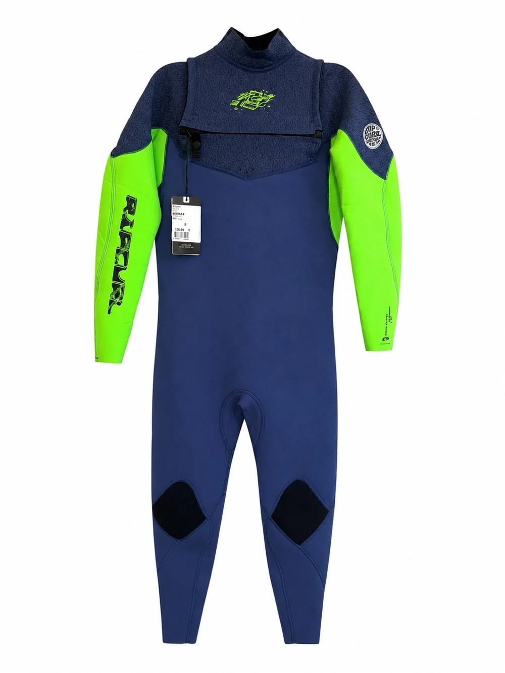 Rip Curl Dawn Patrol Youth 16 4/3 Chest Zip Wetsuit Blue Green NWT