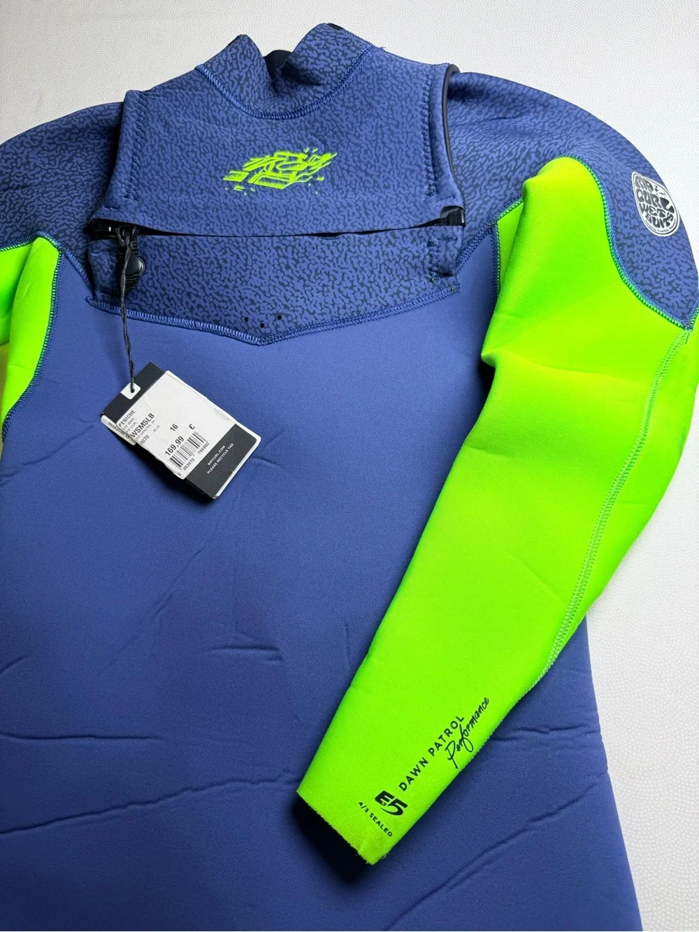 Rip Curl Dawn Patrol Youth 16 4/3 Chest Zip Wetsuit Blue Green NWT
