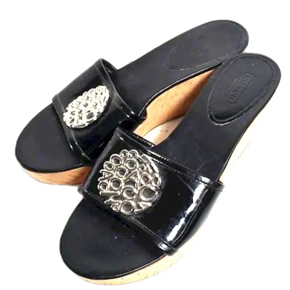 Coach Judith Patent Leather Wedges - Size 8.5