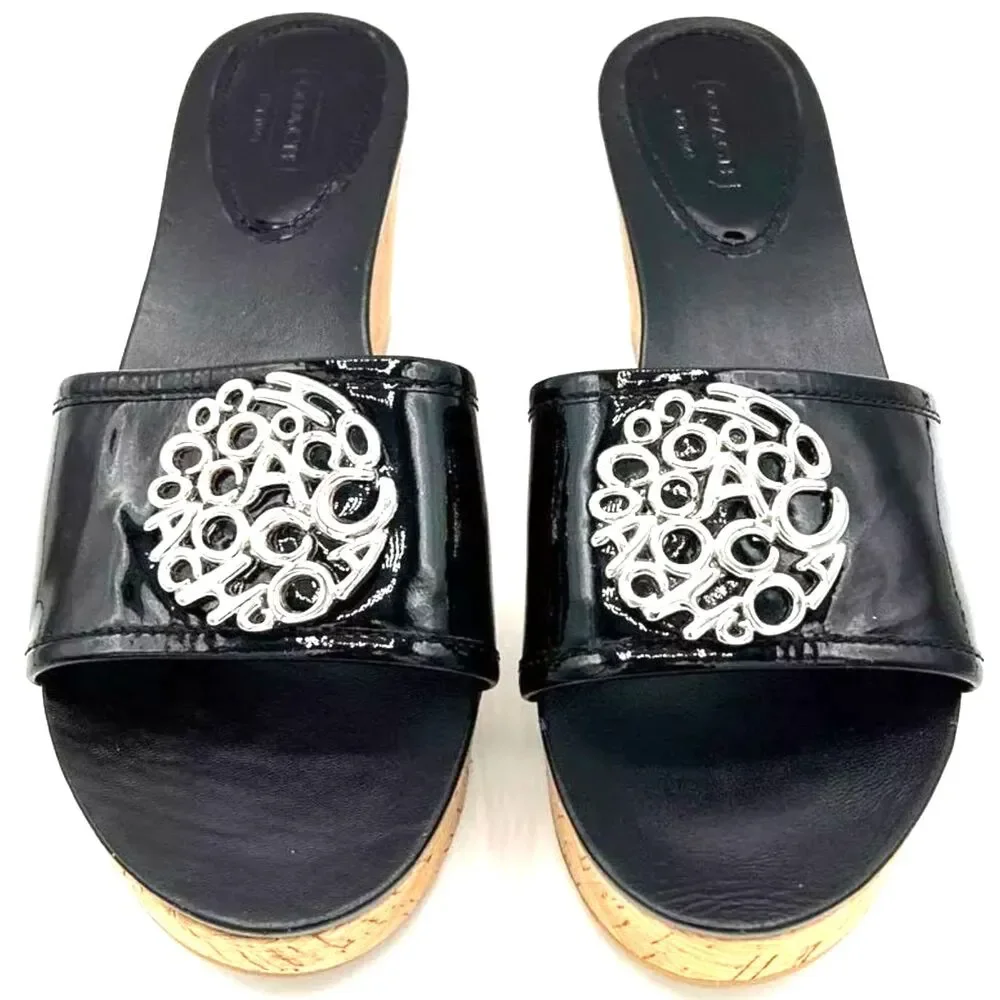 Coach Judith Patent Leather Wedges - Size 8.5