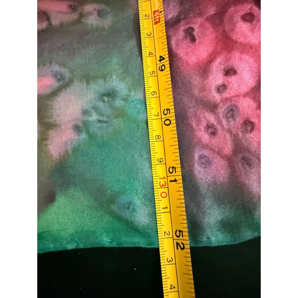 Leila Kazimi Fiber Artist Hand Painted 100% Silk Scarf Abstract 8x52