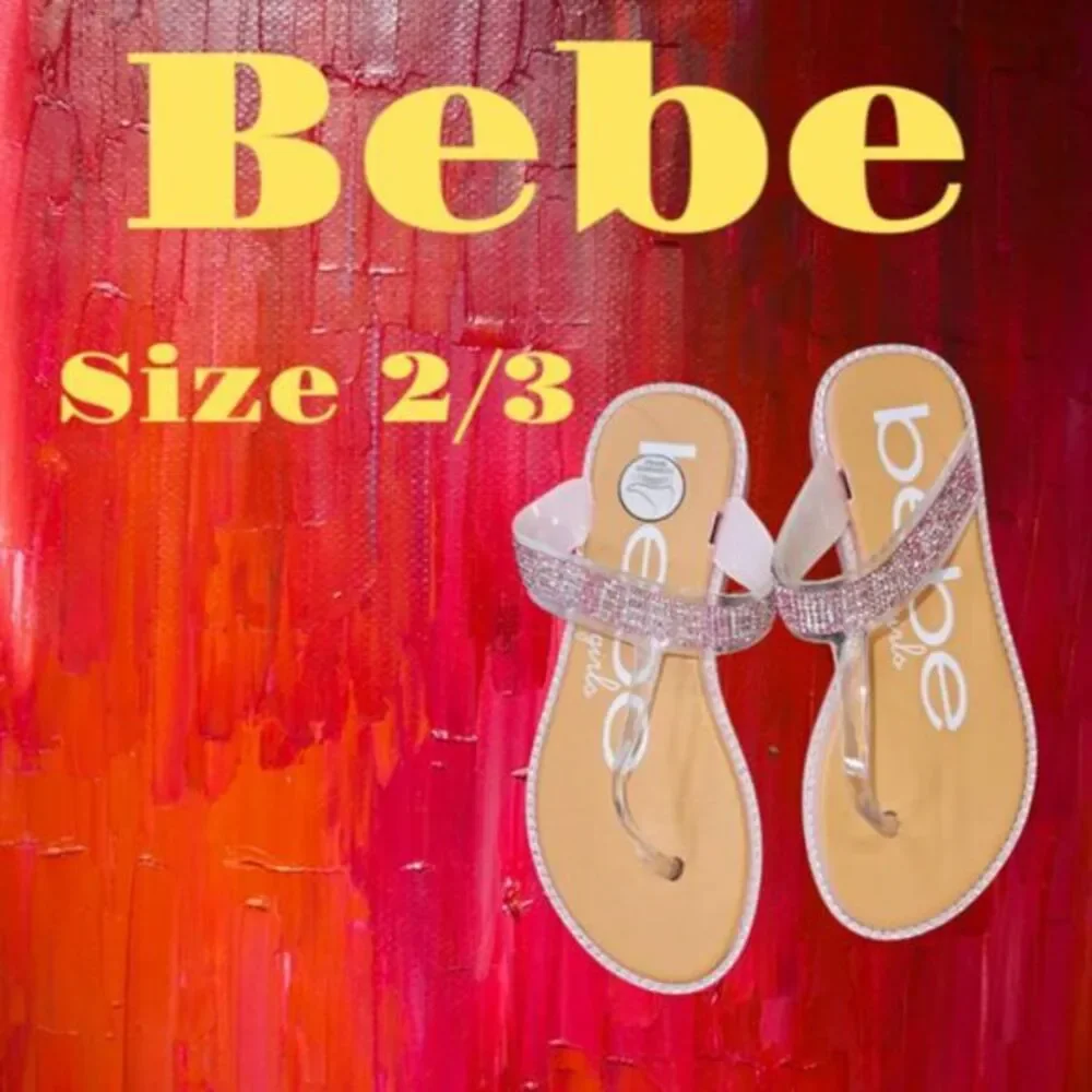 NEW BeBe Clear Ombre Sandals Girl's Size‎ 2/3 (4468)