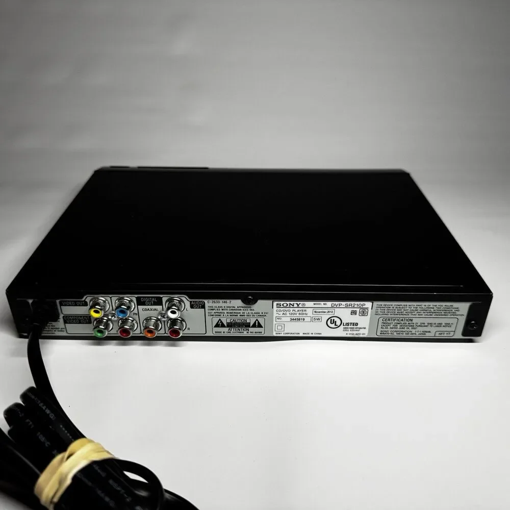 Sony DVP-SR210P DVD Player, Black, Dolby Digital, DVD/CD, RCA (TESTED)