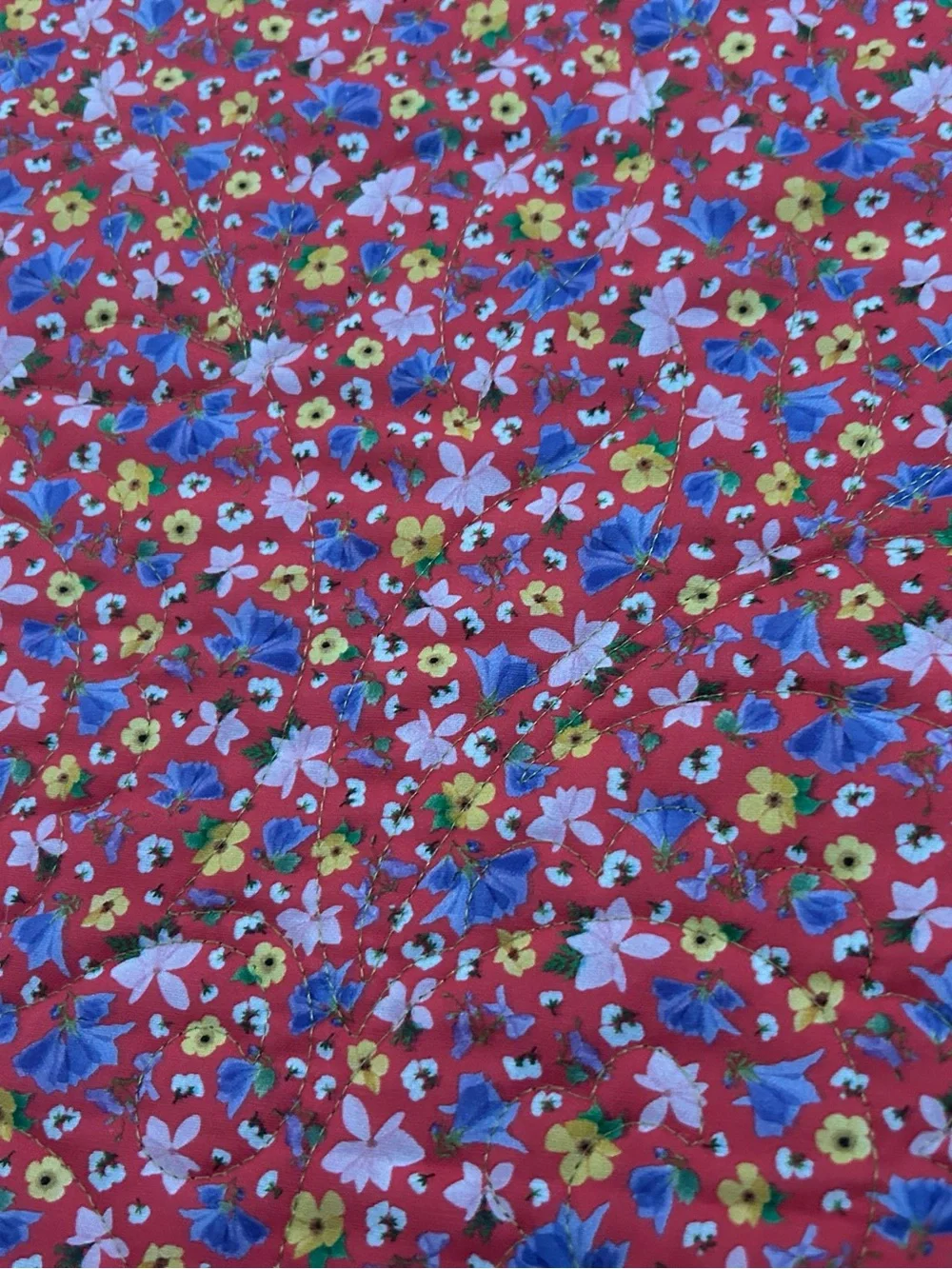 ONE OF A KIND - Handmade Multicolor Patchwork Quilt - Floral Star Pattern