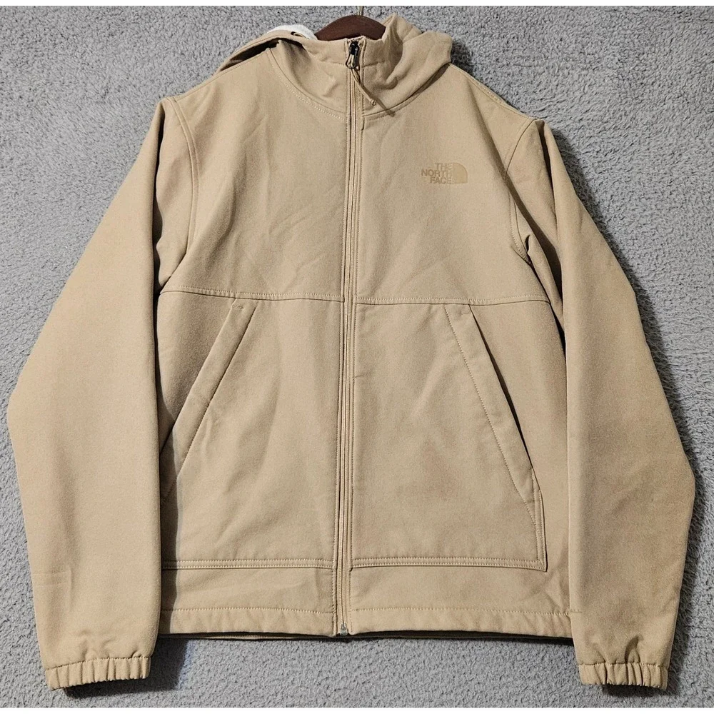 North‎ Face Camden Thermal Hoodie Zip Up Jacket Men's Small Beige Windfall