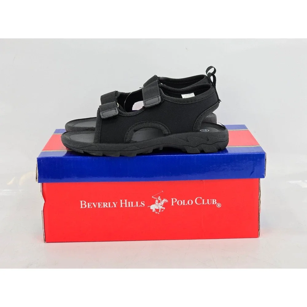 Beverly Hills Polo Club Sport Sandals Men 11 Black Strappy BH93317 - New