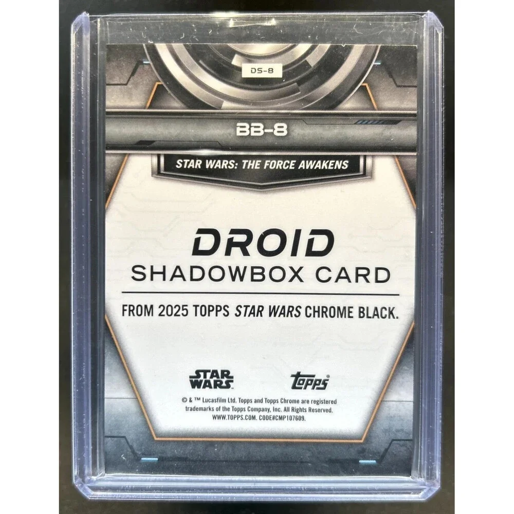 2025 Topps Star Wars Smugglers Outpost BB-8 Droid Shadowbox Gold Refractor #/50