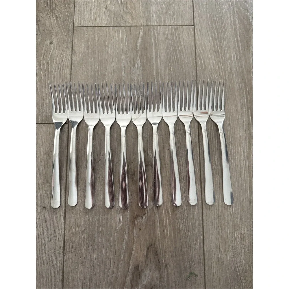 11 PCs Vintage Dinner Forks Tramontina Brazil 732 Stainless Steel 7