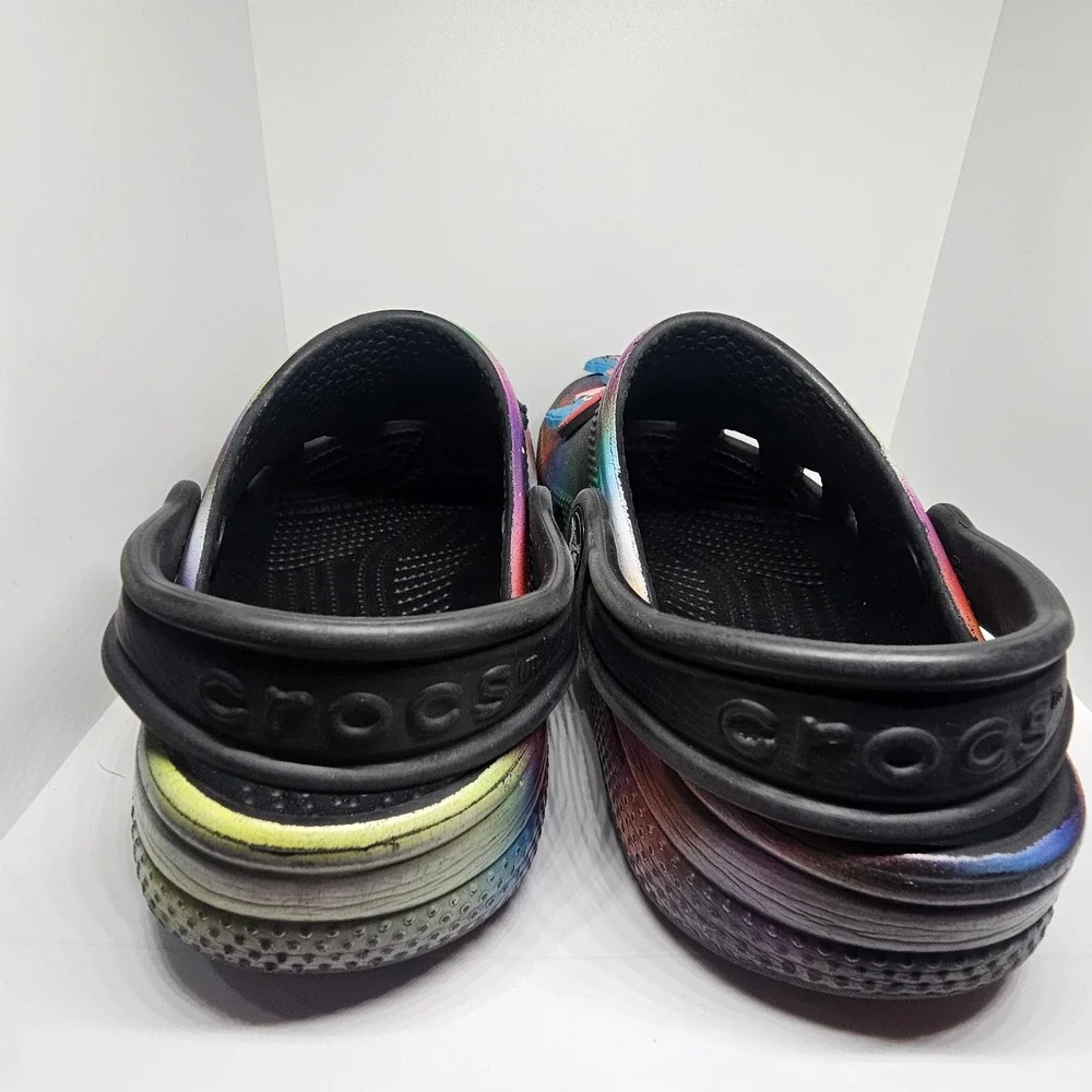 Kids Crocs Tie Dye Rainbow Stitch Character‎ Jibbitz Clogs Size J1