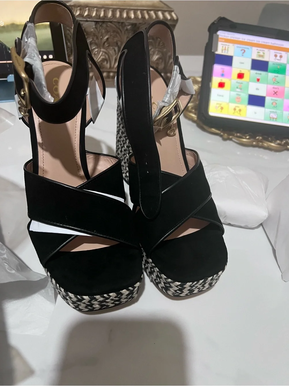 Coach platform sandals