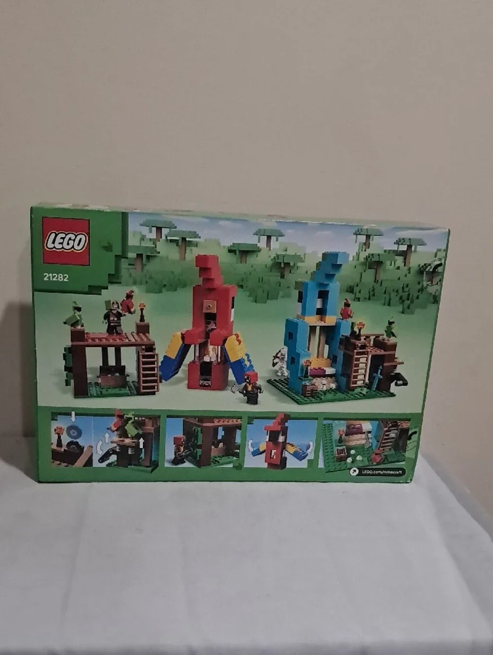 LEGO Minecraft Parrot Houses Building Set - Red, Blue, Green, Yellow
