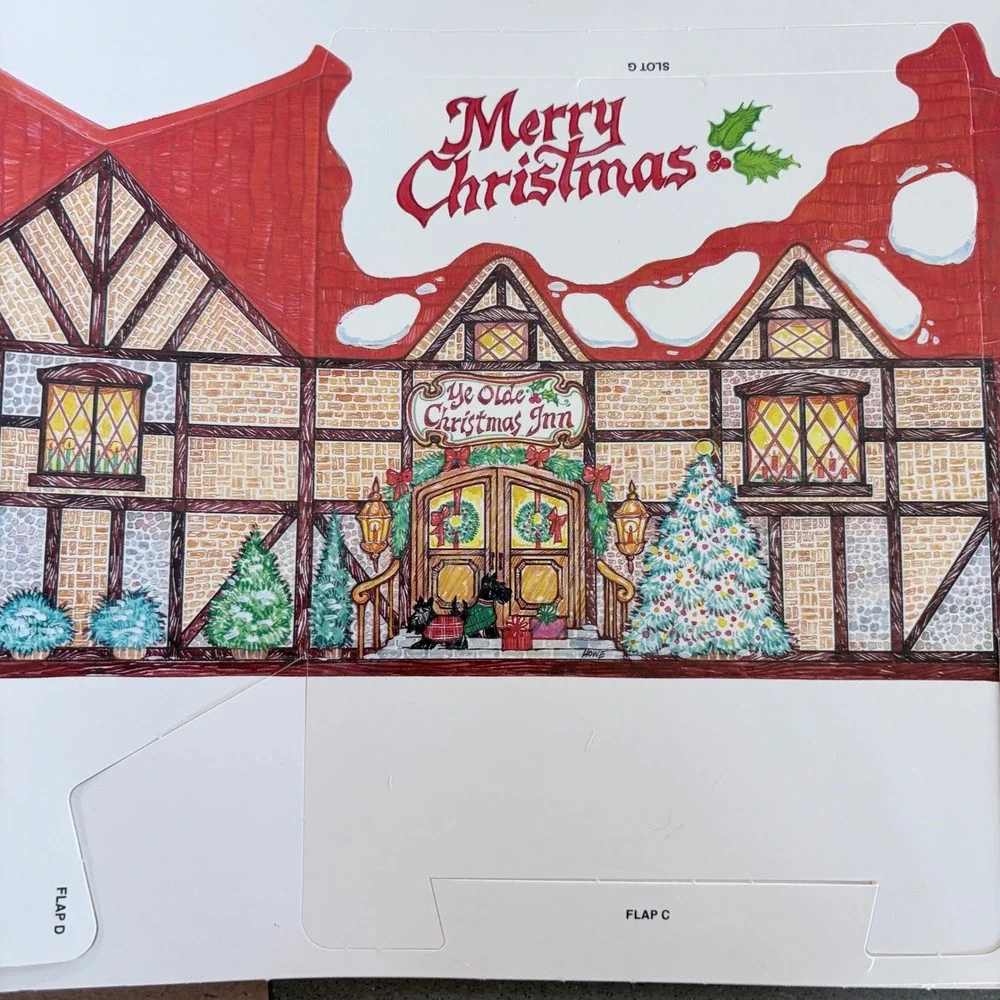 Vintage 1987 Current Inc Christmas Cottage Baked‎ Goods Gift Boxes Recipe Cards