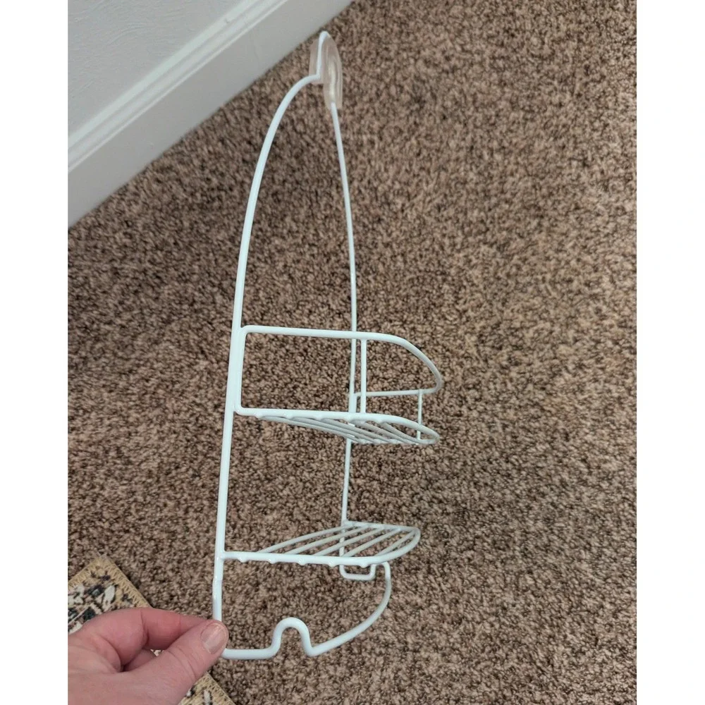 Unbranded Shower Caddy Unisex OS White‎ Metal Wire 2-Tier Hanging Organizer
