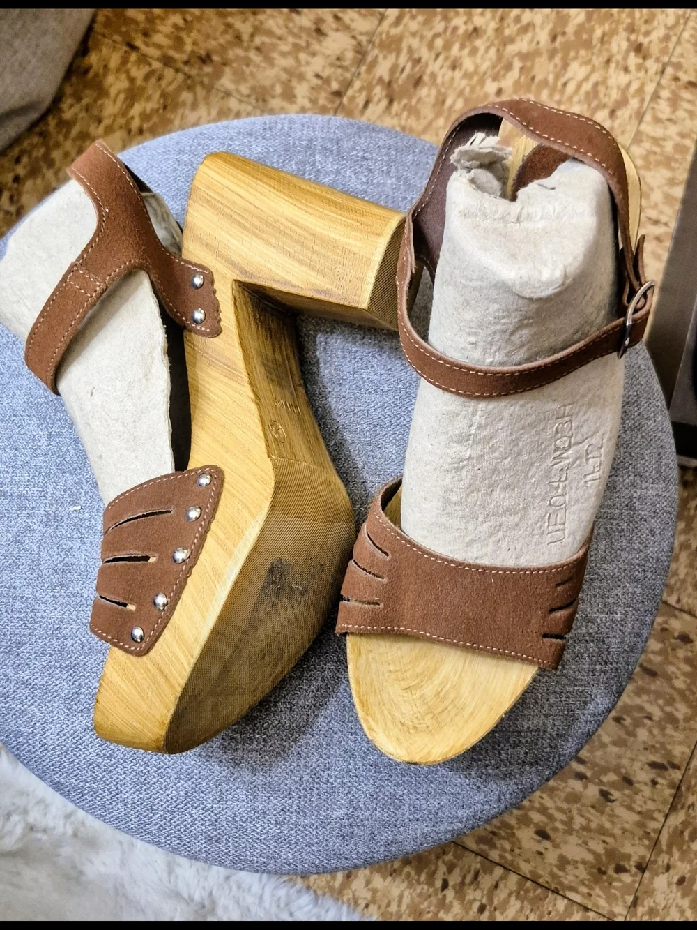 Charles David Dakota Suede Platform Sandals with Wood Heel