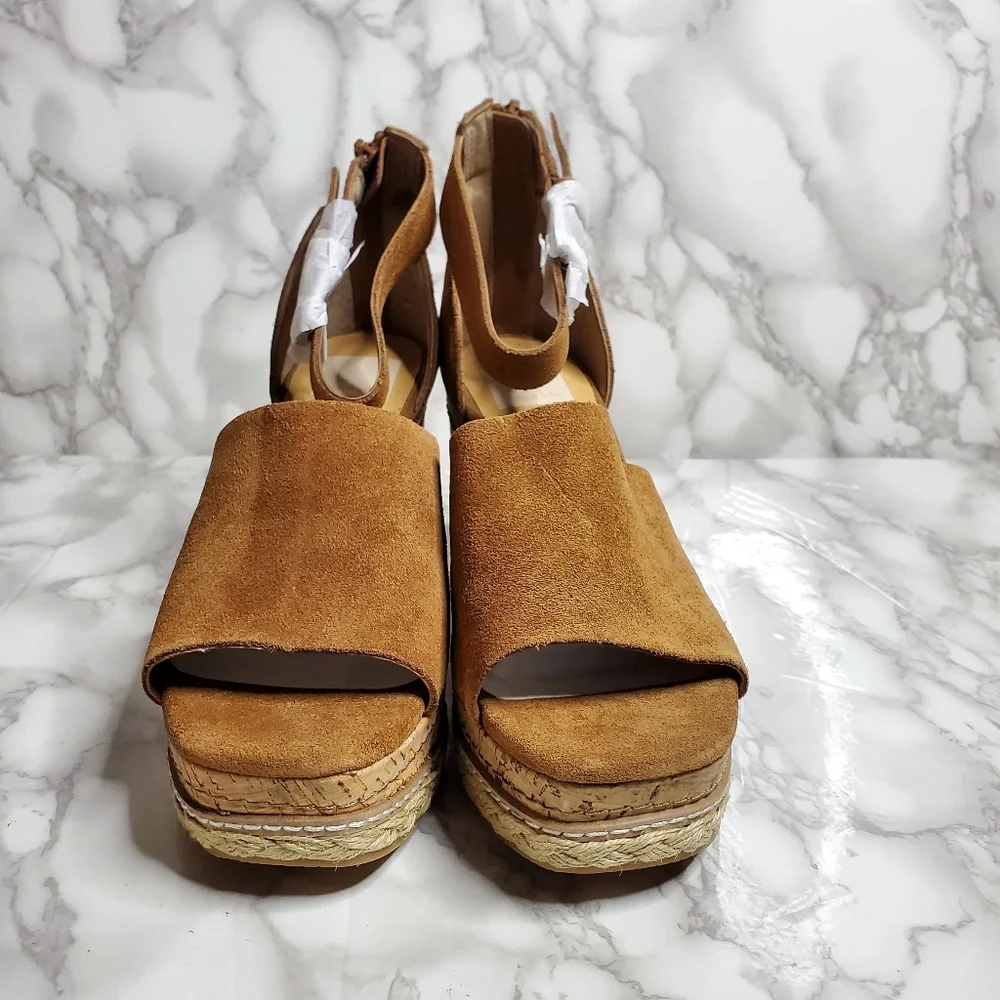 Dolce Vita Brown Suede Wedge Sandals Otto 7.5
