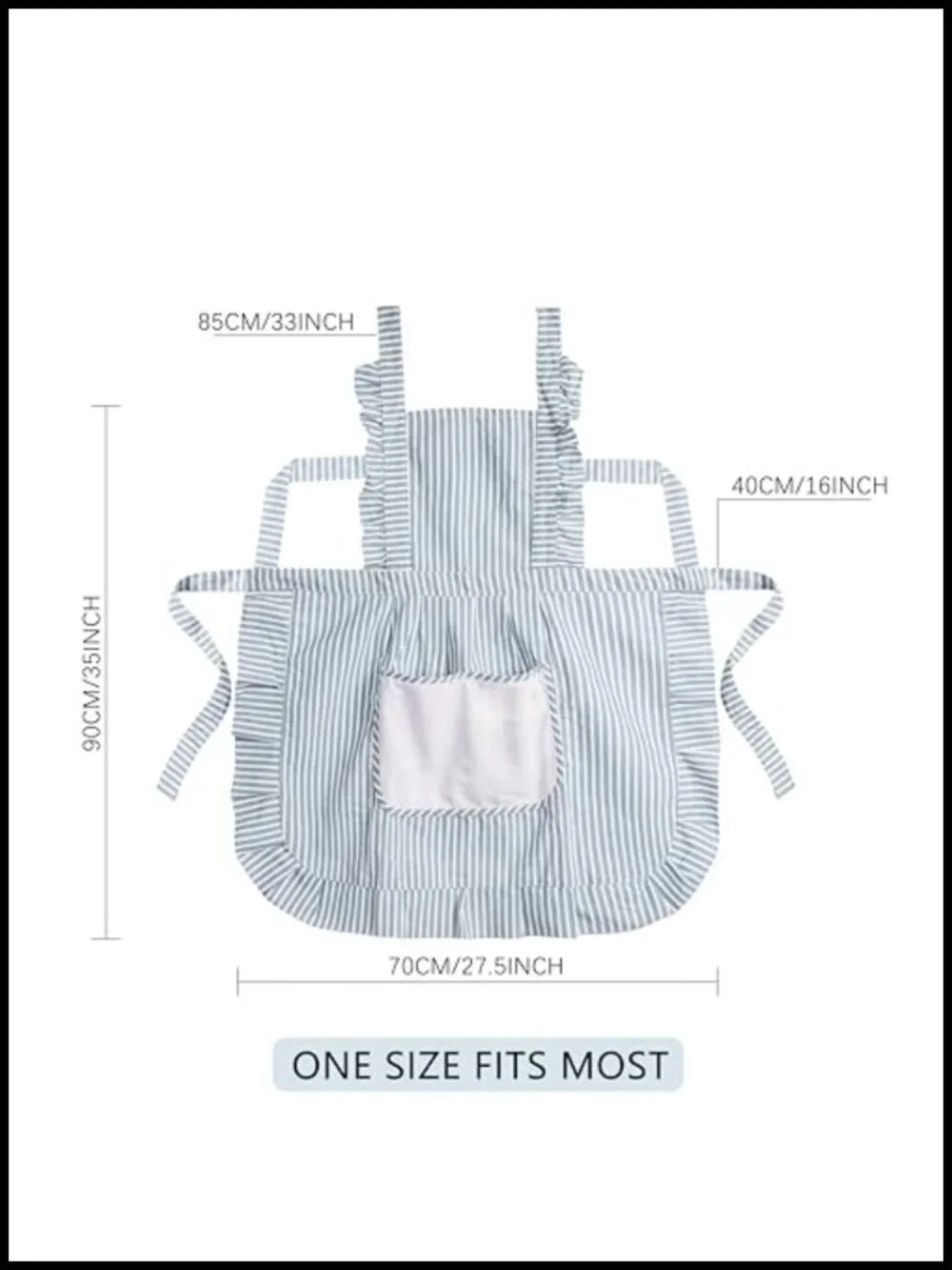 Cotton Bib Apron with Pocket, Adjustable Kitchen Apron for Cooking Baking