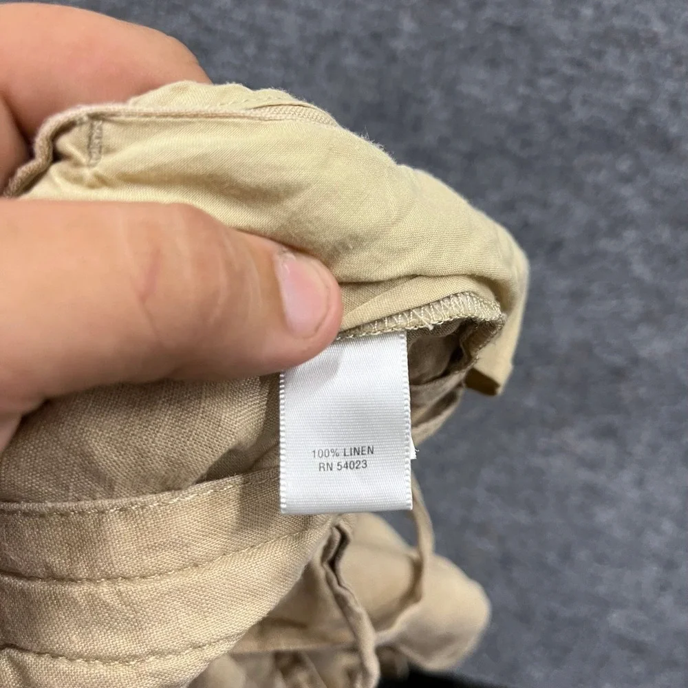 Banana Republic Pants Womens Size 6 Beige Linen Relaxed Fit Drawstring Casual