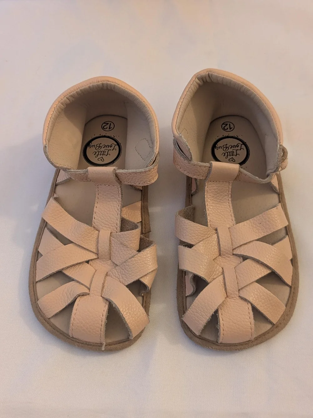 Little Love Bug Pink Leather Closed Toe Sandals