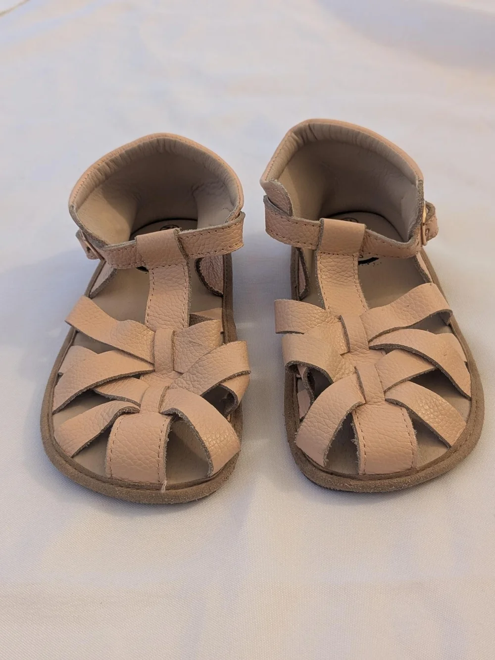 Little Love Bug Pink Leather Closed Toe Sandals