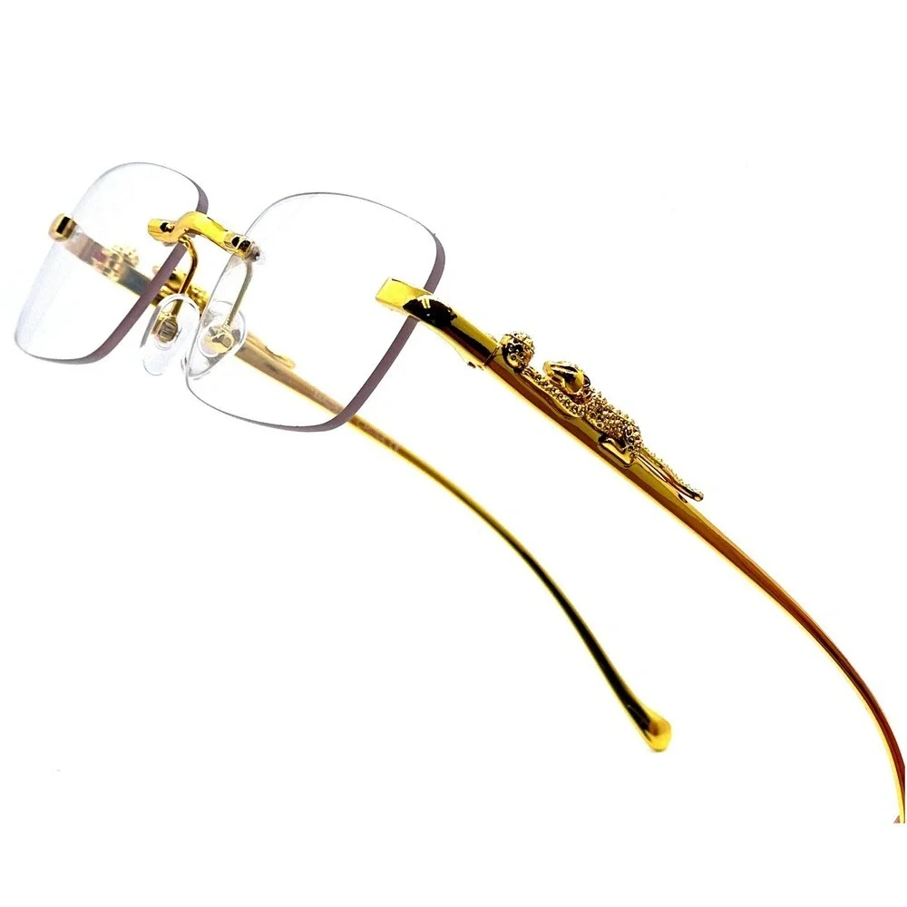 Clear Lens Eye Glasses Frameless Rectangular‎ Street Casual Style Sophisticated