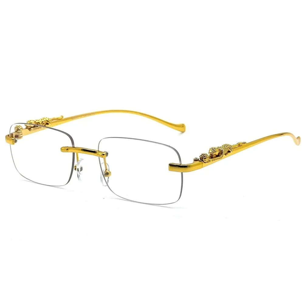 Clear Lens Eye Glasses Frameless Rectangular‎ Street Casual Style Sophisticated