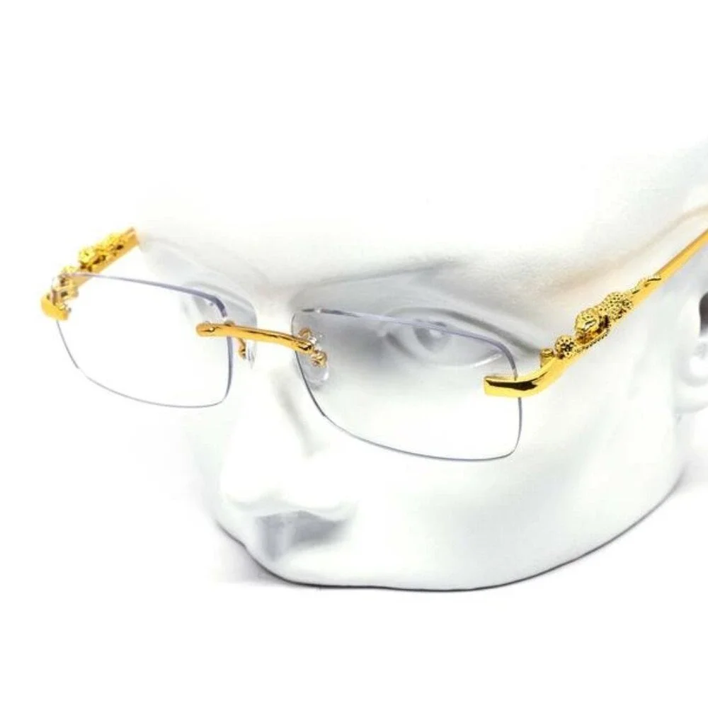 Clear Lens Eye Glasses Frameless Rectangular‎ Street Casual Style Sophisticated