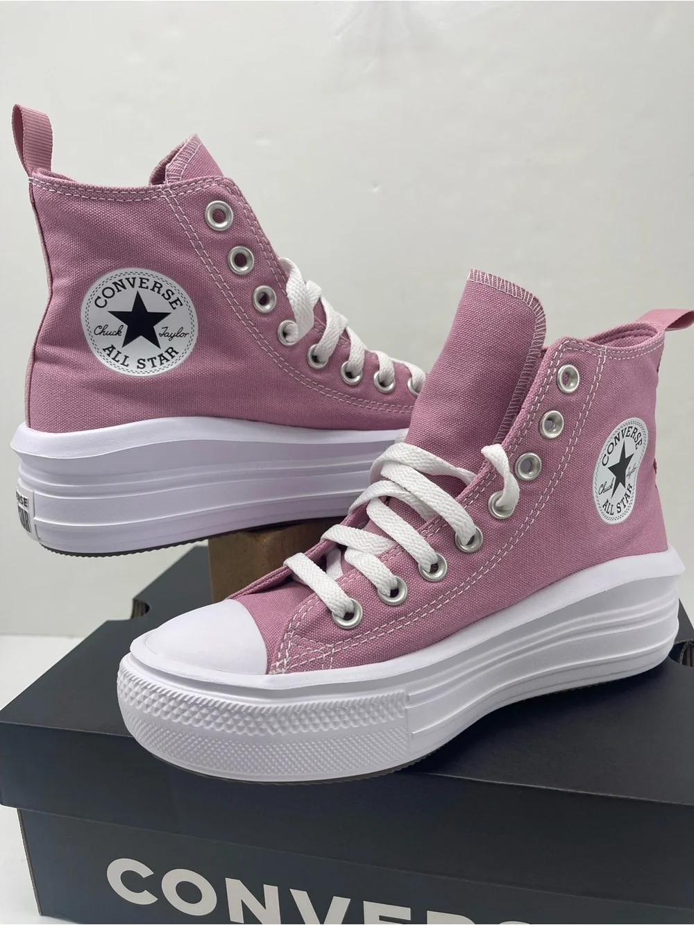 Converse CTAS MOVE HI CLIFFSIDE ROSE/WHITE/BLACK A13128C Platform Sneakers