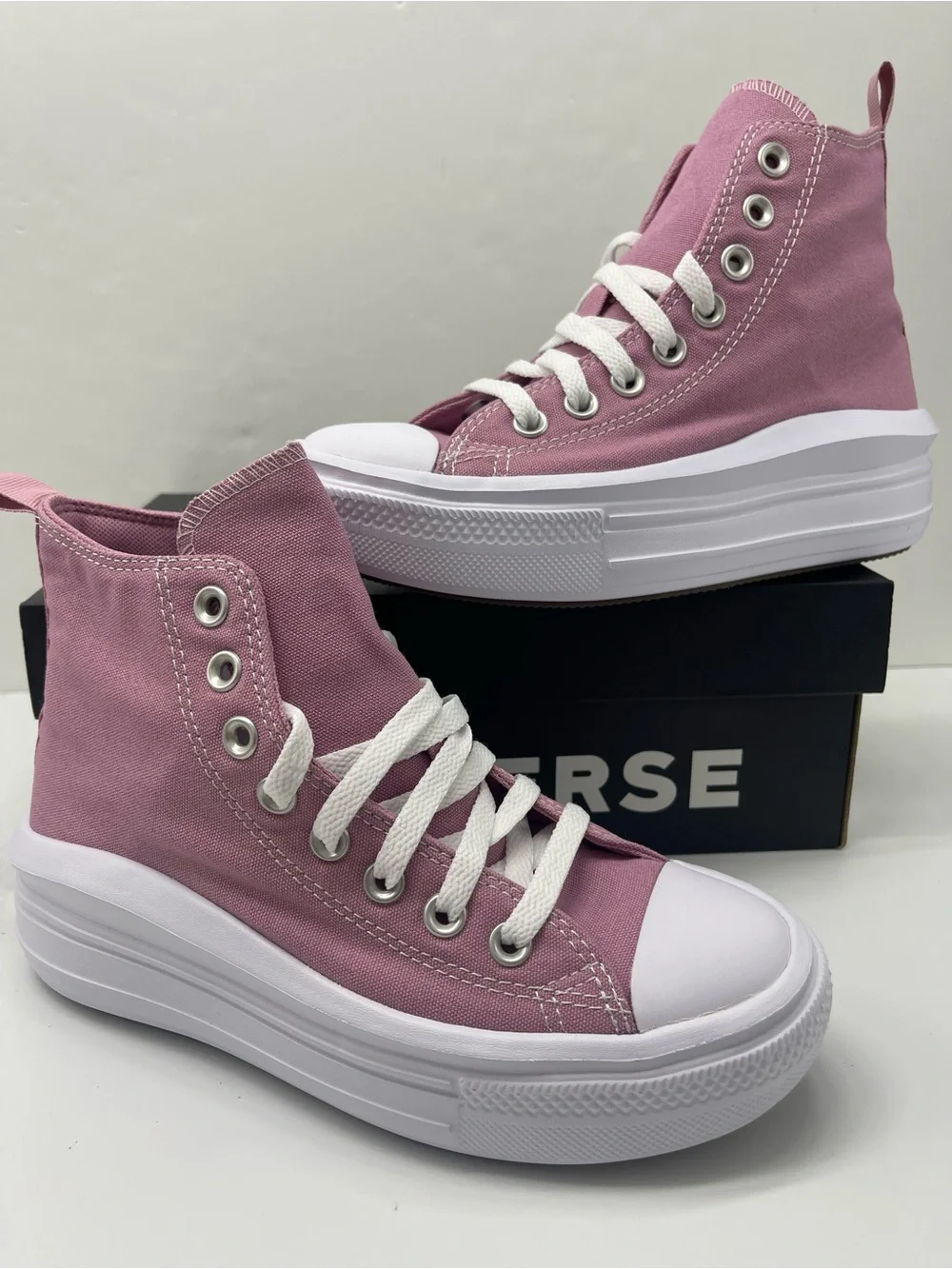 Converse CTAS MOVE HI CLIFFSIDE ROSE/WHITE/BLACK A13128C Platform Sneakers